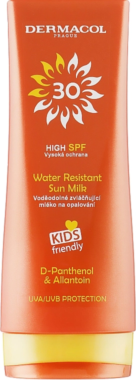 Dermacol Водостійке молочко для засмаги для дитячої шкіри SPF 30 Water Resistant Sun Milk Kids Friendly SPF 30 - фото N1