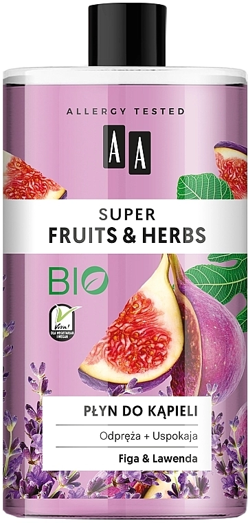 AA Піна для ванни "Інжир і лаванда" Cosmetics Super Fruits & Herbs Bath Foam - фото N1