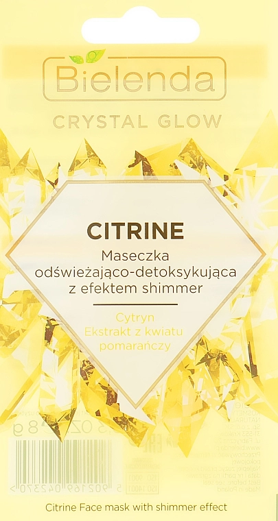 Bielenda Освіжальна і детоксикувальна маска з ефектом мерехтіння Crystal Glow Citrine Face Mask - фото N1