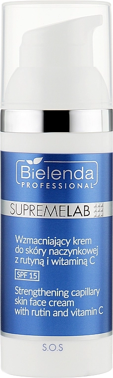 Bielenda Professional Зміцнювальний крем для шкіри, з рутином і вітаміном С, SPF15 SupremeLab S.O.S - фото N1