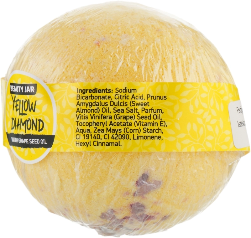 Beauty Jar Бомбочка для ванни Yellow Diamond With Grape Seed Oil Natural Bath Bomb - фото N2