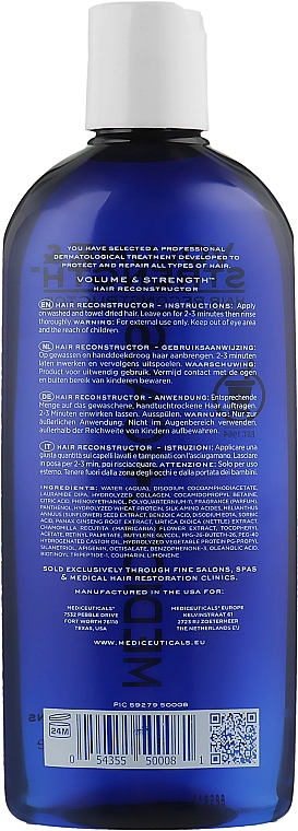 Mediceuticals Реконструктор для тонких, поврежденных и ослабленных волос Healthy Hair Solutions Volume&Strength - фото N2