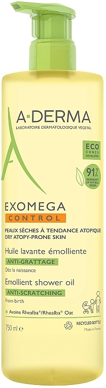 A-Derma Пом'якшувальна олія для душу Exomega Control Emollient Shower Oil - фото N1