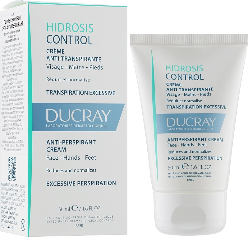 Ducray Кремовый антиперспирант для рук и ног Hidrosis Control Antiperspirant Cream - фото N2