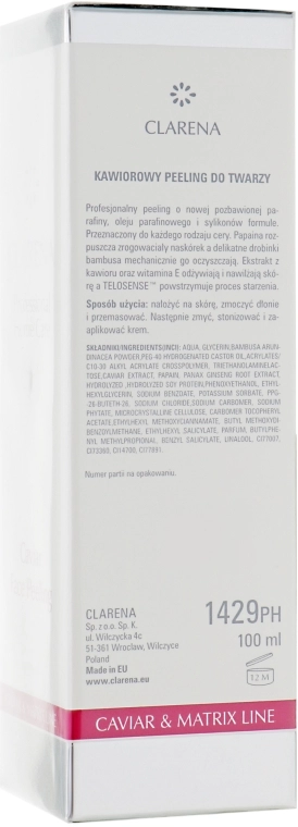 Clarena Двофазний бамбуково-ензимний пілінг з екстрактом ікри і вітаміном Е Anti Age Line Caviar Face Peeling - фото N3