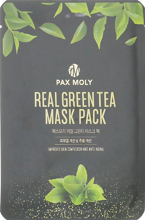 Pax Moly Маска тканинна з екстрактом зеленого чаю Real Green Tea Mask Pack - фото N1