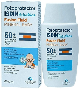 Isdin Сонцезахисний флюїд для дітей Fotoprotector Pediatrics Fusion Fluid Mineral Baby SPF50+ - фото N1