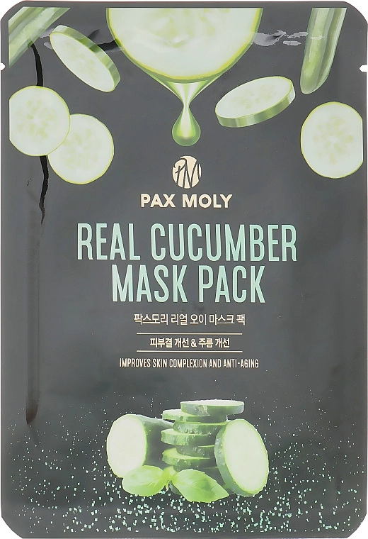 Pax Moly Маска тканинна з екстрактом огірка Real Cucumber Mask Pack - фото N1