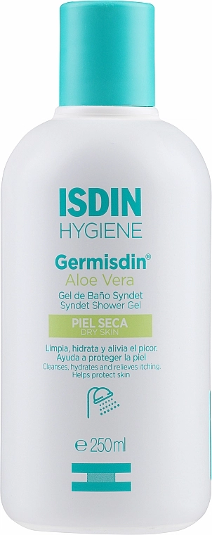 Isdin Гель для душа для сухой кожи Hygiene Germisdin Syndet Shower Gel Aloe Vera Dry Skin - фото N1