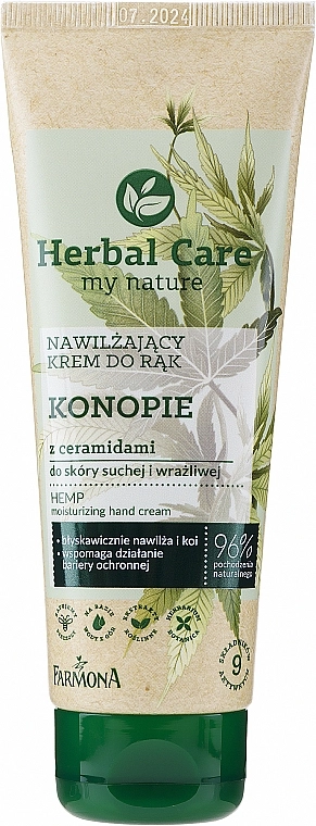 Farmona Крем для рук Herbal Care Moisturising Hand Cream with Hemp Oil and Ceramides - фото N1