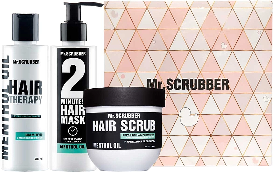 Mr.Scrubber Подарочный набор "Объем и свежесть" (shm/200ml + mask/200ml + scrub/250g) - фото N1