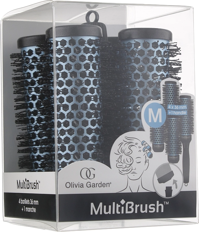 Olivia Garden Набор Multibrush One Size Kit M (multibrush/4pcs + handle/1pcs) - фото N1