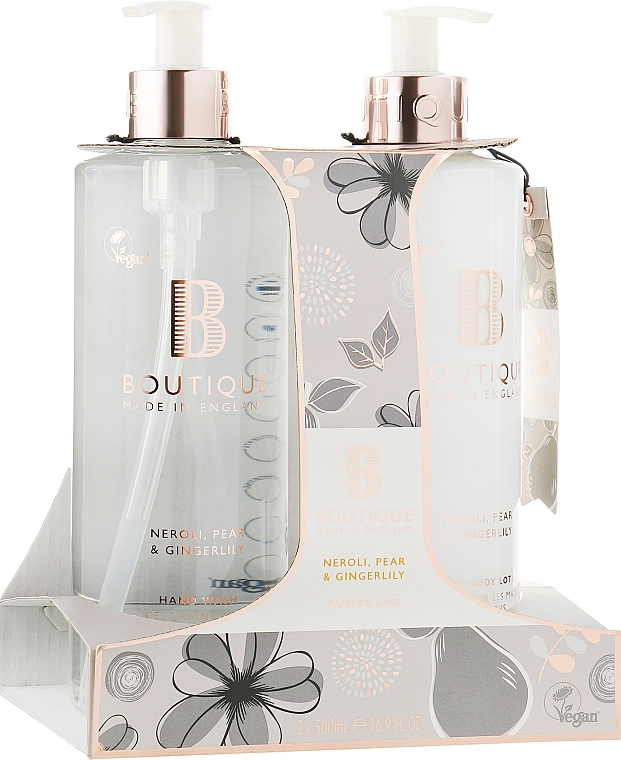 Grace Cole Набір для тіла "Неролі, груша та імбир" Boutique Neroli, Pear & Gingerlily Set (h/wsh 500ml + h/lot 500ml) - фото N1