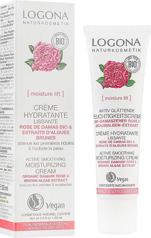 Logona Біокрем для обличчя денний для сухої шкіри Facial Care Day Cream Organic Rose - фото N1