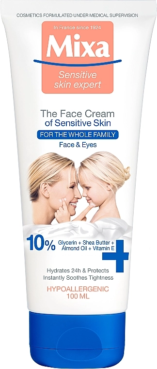 Mixa Крем для лица для всей семьи с комплексом масел и витамином Е Sensitive Skin Expert Face Cream Of Sensative Skin - фото N1