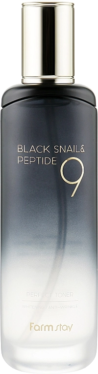 FarmStay Омолоджувальний тонер з муцином чорного равлика і пептидами Black Snail & Peptide 9 Perfect Toner - фото N2