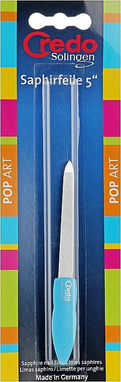 Credo Solingen Сапфірова пилочка двобічна, 13 см, блакитна Pop Art - фото N1