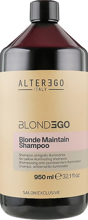 Шампунь проти жовтизни для освітленого волосся - Alter Ego Blondego Blonde Maintain Shampoo, 950 мл - фото N1