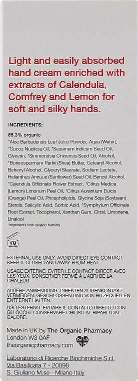 The Organic Pharmacy Крем для рук з календулою і живокостом Marigold & Comfrey Hand Cream - фото N3