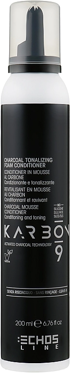 Echosline Тонизирующая пенка-кондиционер с активированным углем Karbon 9 Charcoal Tonalizing Foam Conditioner - фото N1