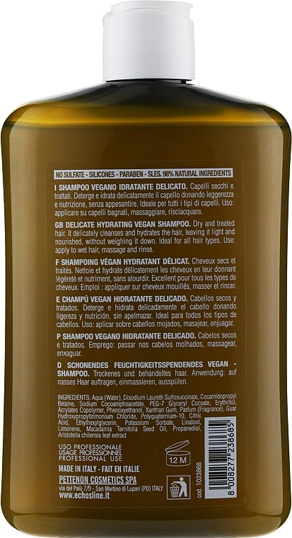 Echosline Делікатний зволожувальний шампунь Maqui 3 Delicate Hydrating Vegan Shampoo - фото N2