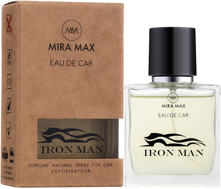 Mira Max Ароматизатор для авто Eau De Car Iron Man Perfume Natural Spray For Car Vaporisateur - фото N1
