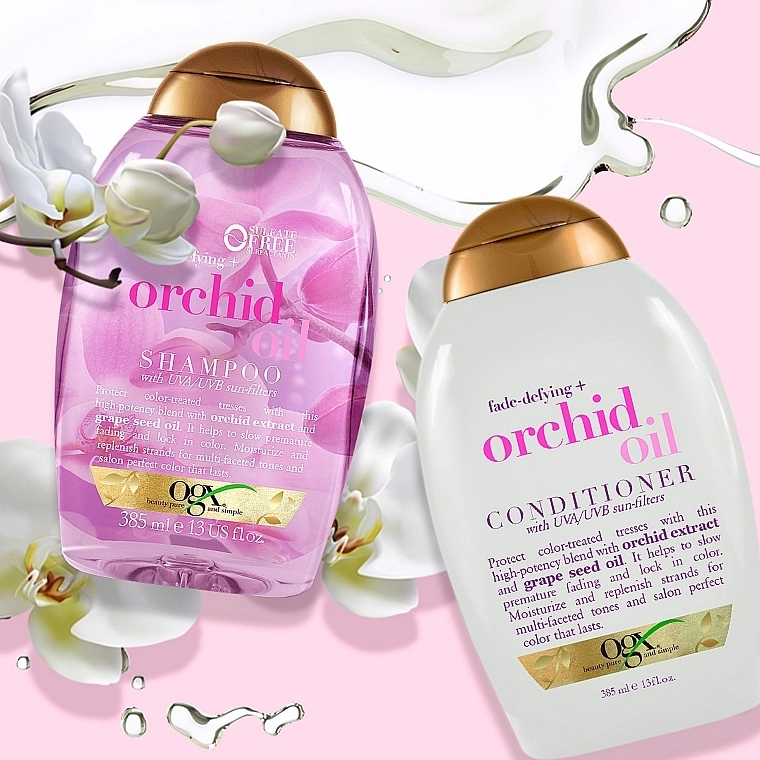 OGX Кондиционер для ухода за окрашенными волосами "Масло орхидеи" Orchid Oil Conditioner - фото N8