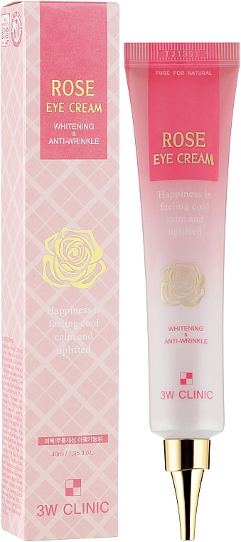 Крем для очей з трояндовою водою - 3W Clinic Rose Eye Cream, 40 мл - фото N2