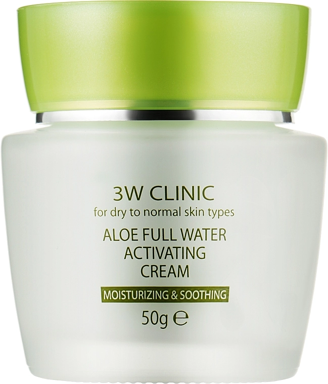 3W Clinic Увлажняющий крем для лица с экстрактом алоэ Aloe Full Water Activating - фото N1