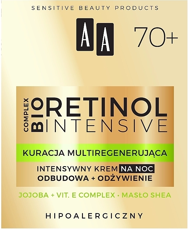 AA Інтенсивний нічний крем для обличчя 70+ Cosmetics Retinol Intensive Healthy Glow 70+ Night Cream - фото N1