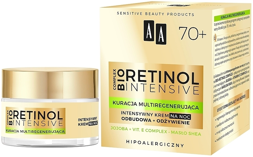 AA Інтенсивний нічний крем для обличчя 70+ Cosmetics Retinol Intensive Healthy Glow 70+ Night Cream - фото N2