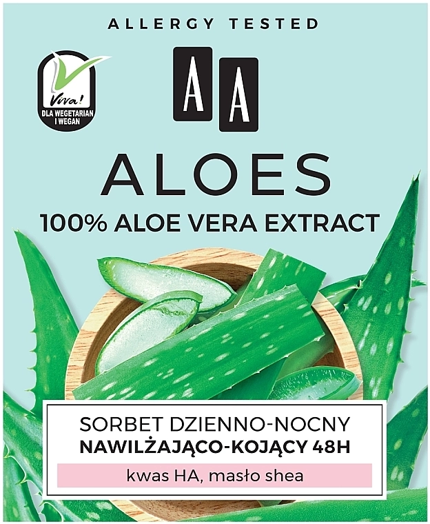 AA Зволожувальний і заспокійливий сорбет Cosmetics Aloes Sorbet - фото N3