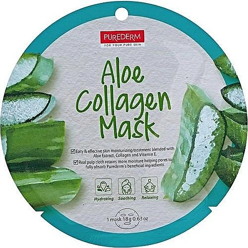Purederm Колагенова маска з алое Aloe Collagen Mask - фото N1