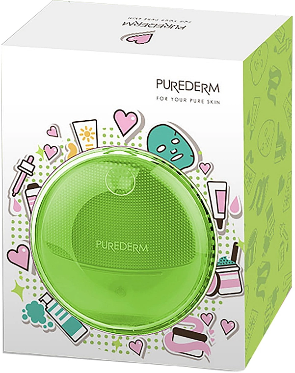 Purederm Щетка для очистки лица, зеленая Sonic Face Brush Green - фото N1