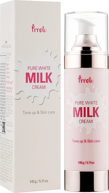 Prreti Зволожувальний крем для освітлення обличчя на основі молочних протеїнів Pure White Milk Cream - фото N5
