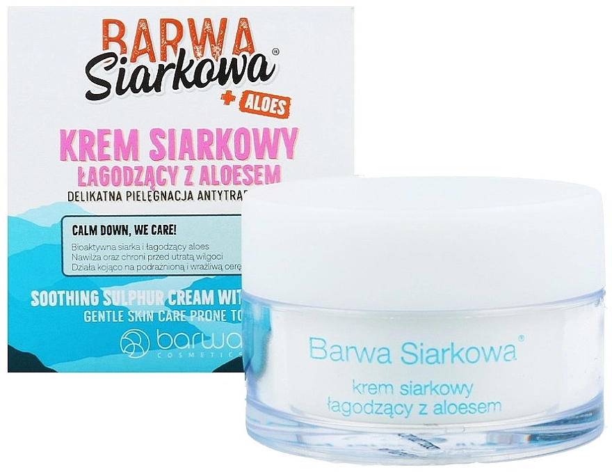 Barwa Заспокійливий крем із сіркою та алое для обличчя Siarkowa + Aloes - фото N1