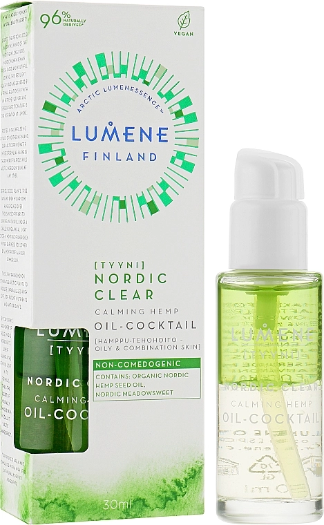 Lumene Успокаивающая сыворотка с маслом семян северной конопли Nordic Clear Calming Hemp Oil-Cocktail - фото N2