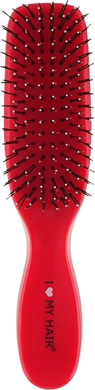 I LOVE MY HAIR Щетка для волос "Spider KIDS", 8 рядов, 1503, красная глянцевая S - фото N1