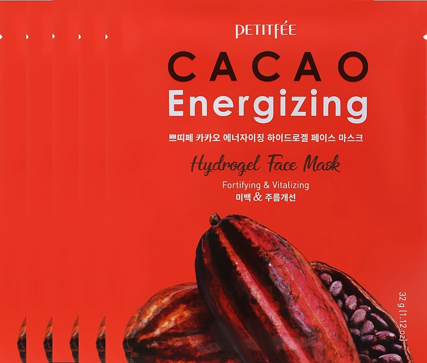PETITFEE & KOELF Гидрогелевая тонизирующая маска для лица с экстрактом какао Cacao Energizing Hydrogel Face Mask - фото N2