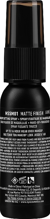 NYX Professional Makeup Matte Finish Long Lasting Setting Spray (миниатюра) Спрей-фиксатор для макияжа с матовым финишем - фото N2