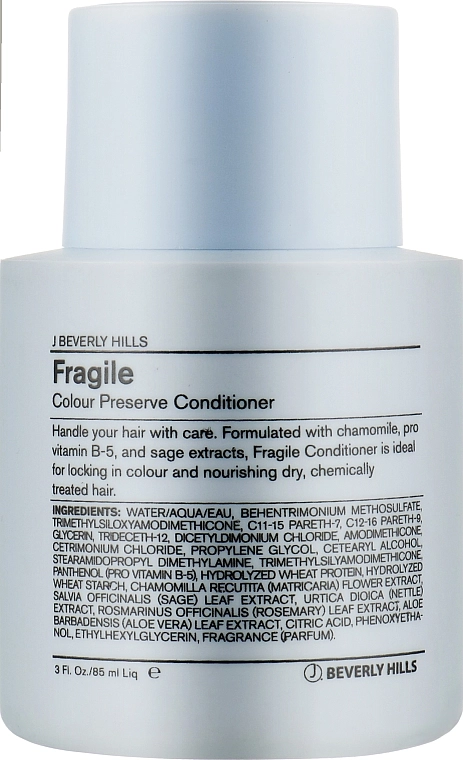 J Beverly Hills Кондиціонер для фарбованого і пошкодженого волосся Blue Colour Fragile Colour Preserve Conditioner - фото N1