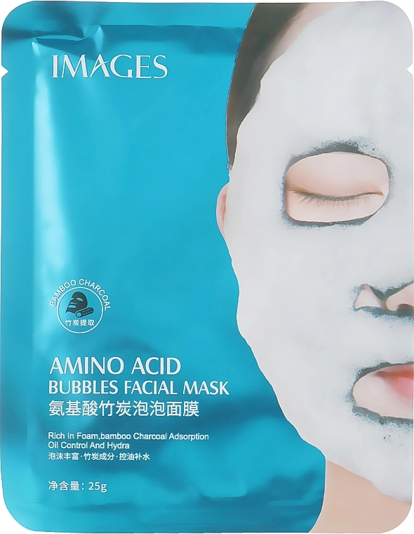 Images Очищувальна тканинна киснева маска для обличчя Bubbles Mask Amino Acid - фото N1