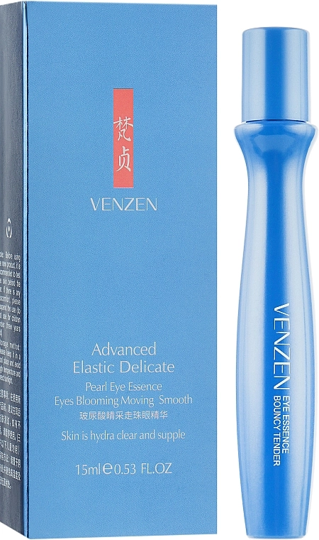 Venzen Эссенция-роллер для глаз с кофеином и экстрактом жемчуга Advanced Elastic Delicate Pearl Eye Essence - фото N2