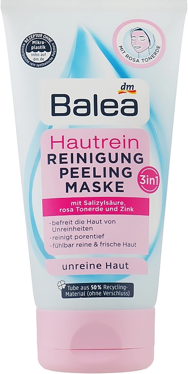 Balea Очищувальна пілінг-маска для обличчя Hautrein 3in1 Peeling Maske - фото N1