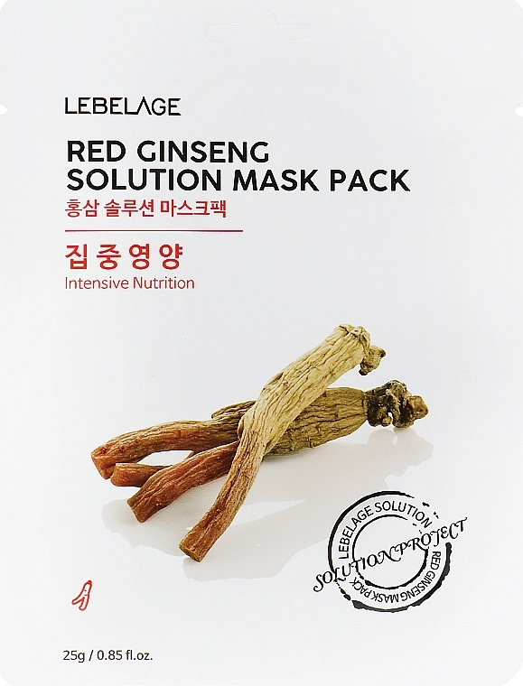 Lebelage Маска для обличчя тканинна Red Ginseng Solution Mask - фото N1