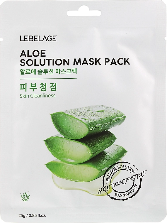 Lebelage Маска для лица тканевая "Алоэ" Aloe Solution Mask - фото N1