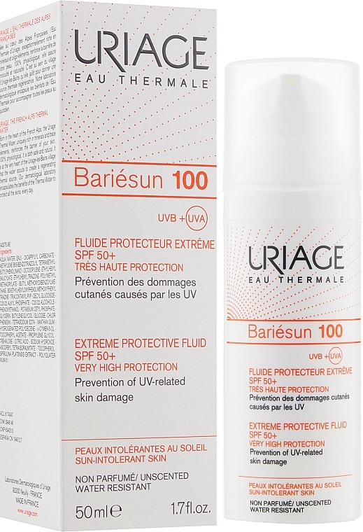 Uriage Солнцезащитный крем с экстремальной защитой Bariesun 100 Extreme Protective Fluid SPF 50+ - фото N2