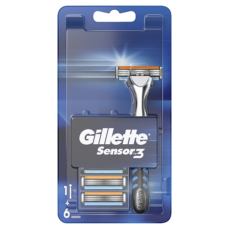 Gillette Бритва з 6 змінними касетами Sensor 3 - фото N1