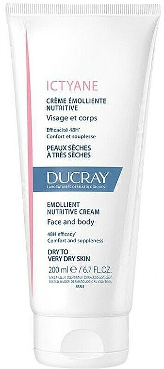 Ducray Питательный смягчающий крем для лица и тела Ictyane Emollient Nutritive Anti-Dryness Face & Body Cream - фото N1