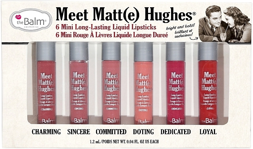 TheBalm Мини-набор матовых помад для губ Meet Matt(e) Hughes 6 mini Liquid Lipsticks (lipstick/6x1.2ml) - фото N1